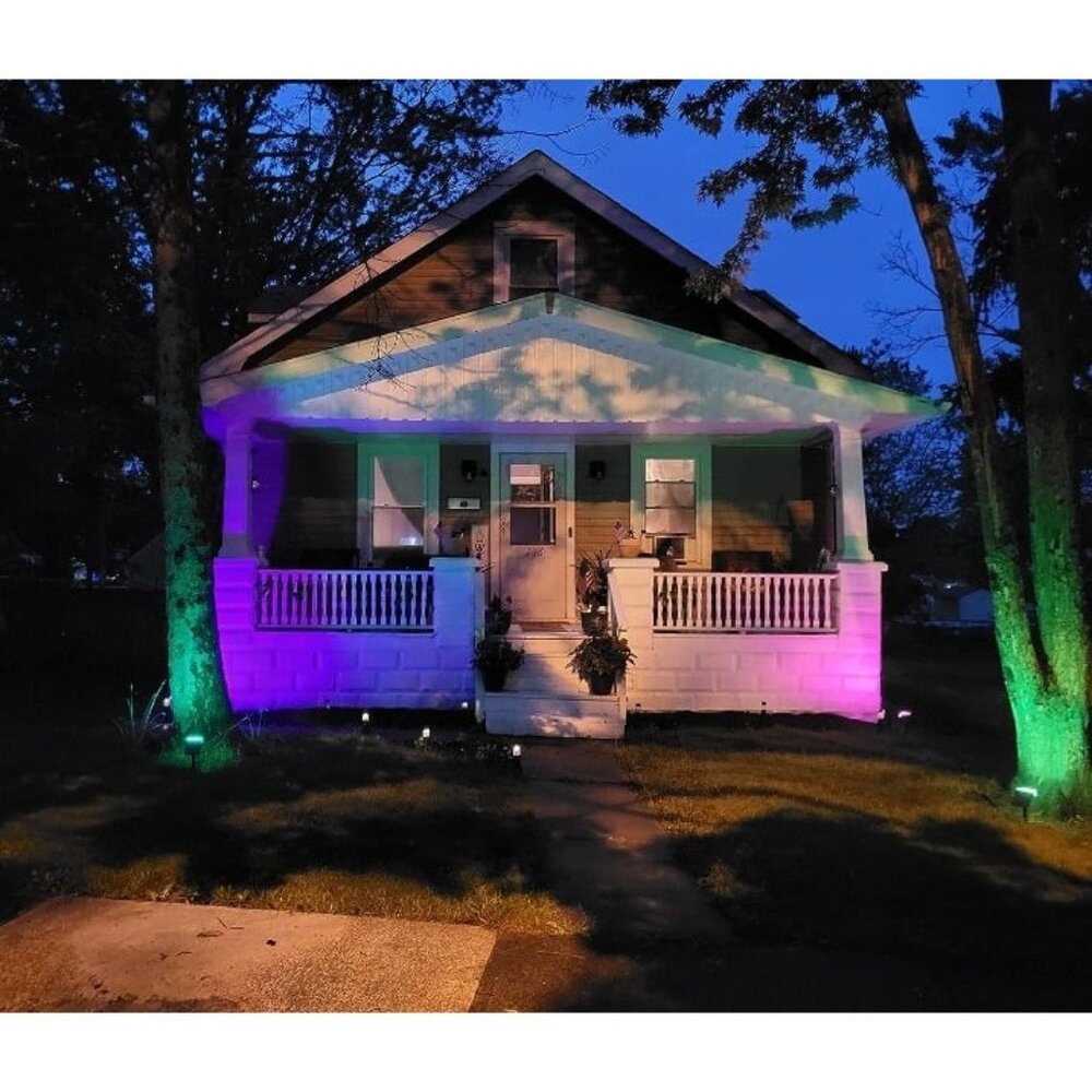 4 Pack Solar Lights Outdoor, Solar Spot Lights Outdoor, 7 Multicolored Solar